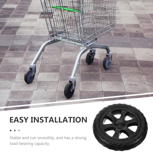 ULTECHNOVO Shopping Cart Wheels Replacement - 6.68 Inch Standard Fit Replacement Shopping Trolley Spare Wheels - Plastic Shopping Cart Repair for Folding Rolling Bag Laundry, 2 PCS — view 3