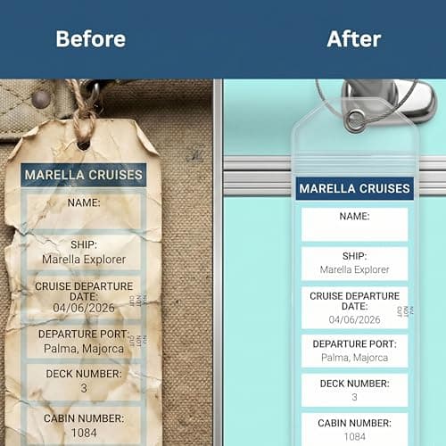 Marella Tui Cruise Luggage Tag Holders, Clear Plastic Tag Holders, 4 Pack — view 6