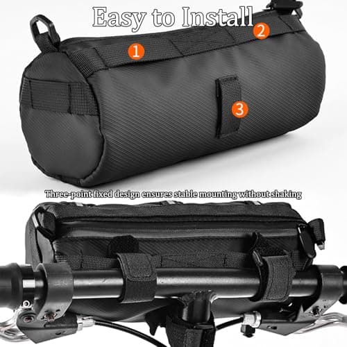OIENNI 2.4L Waterproof Bike Handlebar Bag, Cycling Front Frame Storage Pouch with Shoulder Strap for Road & Mountain Bicycles — view 4