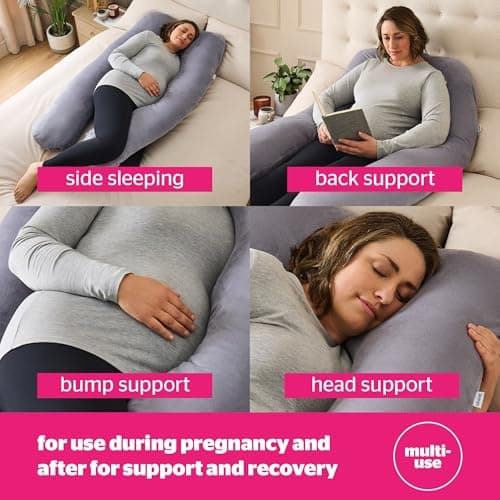 Silentnight U Shaped Pregnancy Pillow - Maternity Full Body Support Pillow for Back Neck Hip Knee Bump Support - Removable Machine Washable Cover - 140x70cm — view 4