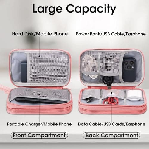 Arae Travel Essentials Electronic Organizer Double Layer - Pink, M — view 3