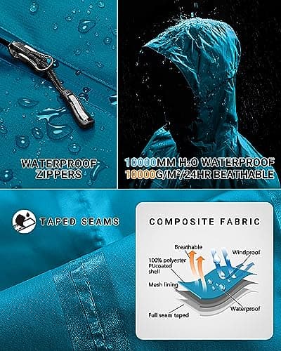 Outdoor Ventures Women's Waterproof Jacket Raincoat Packable Rain Jacket — view 3