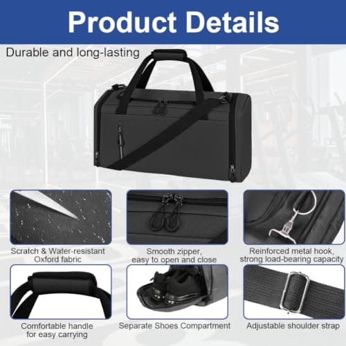 OSDUE 38L Sports Duffle Bag with Shoes Compartment,Weekend Overnight Bag — view 3