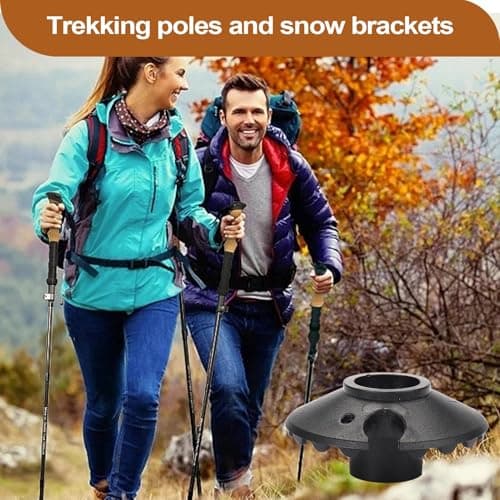 Mud Baskets For Hiking Poles - 4.8×2.2cm Trekking Pole Tip Protectors Set Of 2, Removable Replacement Mud Protectors, Universal Walking Stick Accessories For Hiking Trekking — view 6