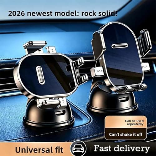 BYYLECL Car Phone Holder, Universal Adjustable Car Phone Mount for Dashboard, Windshield 360° Rotation Cell Phone Mount Quick Release — view 3