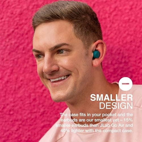 JLab Go Air Pop+ True Wireless Earbuds with Mic - Bluetooth, Teal — view 2
