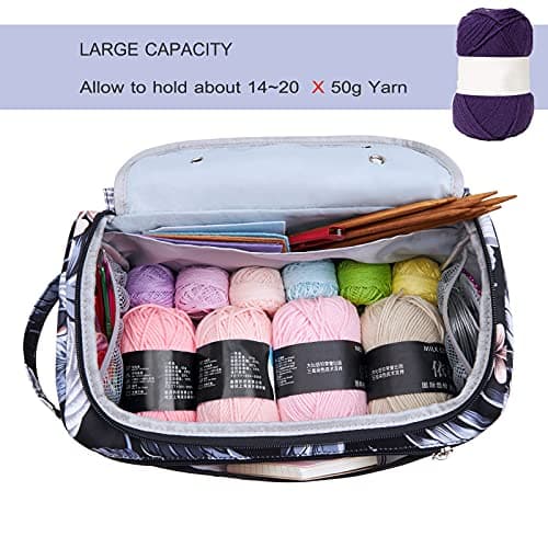 KALIDI Knitting Bag Yarn Wool Crochet Storage Bag Accessories Holder Large — view 2