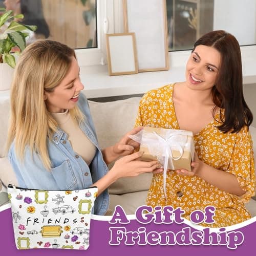 Friendship Gifts, Friends Makeup Bags, Beautiful Cosmetic Bag, Waterproof Linen Travel Toiletry Bag with Zipper, Portable Pouch Bag Gifts for Best Friend Lady Birthday — view 6