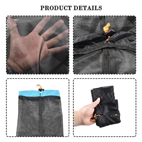 Qianxihu 2Pcs Travel Stuff Mesh Sack Drawstring Bags Lightweight Nylon Net Bag Durable Mesh Storage Bag for Camping Hiking Beach — view 3
