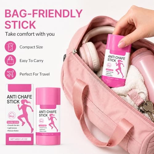 SHEBEEDO 2Pcs Anti Chafing Cream Stick, Anti Chafe Balm for Thighs, Feet & Underarms, Smooth Anti Friction Stick for Running, Cycling, Walking & Daily Skin Comfort, 40g*2 — view 6