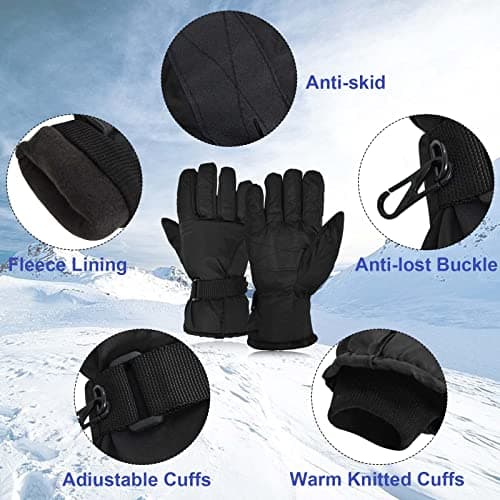 Eclove Ski Gloves, Extreme Waterproof Gloves, Winter Warm Snow Glove Waterproof Windproof Breathable Warm Glovers Wrist Straps Unisex, for Ski, Riding Snowboard Mountaineering Winter Outdoor Sports — view 4