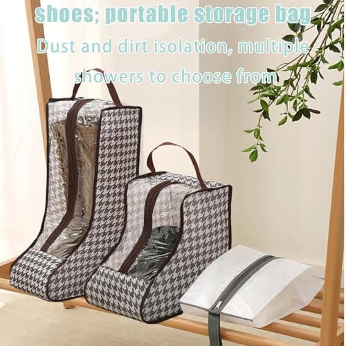Boot Holders for Tall Boots - Foldable Shoe Storage Carrier, Lightweight Organizer for Winter and Summer Footwear | Travel Friendly Protective Bag | Home Closet Stackable Boot Holder Accessory — view 5