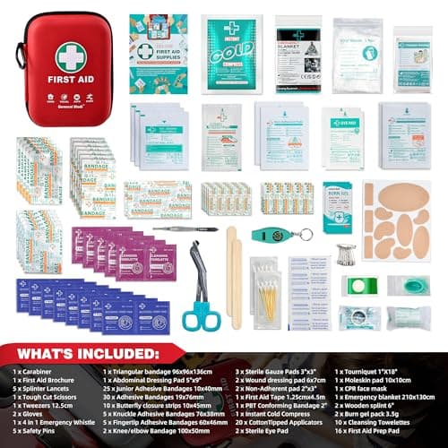 First Aid Kit - 170 Pieces Hard Case and Lightweight - Includes Instant Cold Pack,Emergency Blanket for Travel, Home, Office, Vehicle — view 2