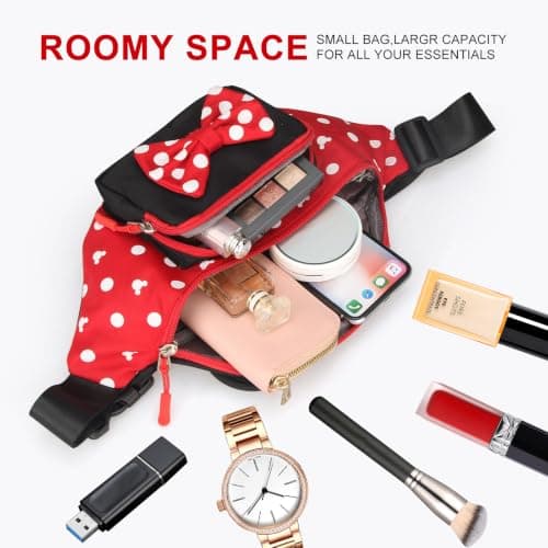 Disney Minnie Mouse Fanny Pack for Women, Travel Waist Bag with Mouse Ears, Teen Girls Belt Pack, Outdoor Hiking Bum Bag — view 2