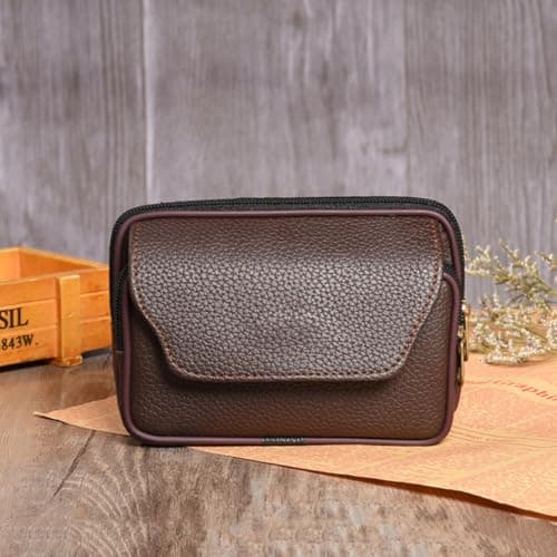 Men's Leather Waist Bag Through Design with Belt for Travel — view 4