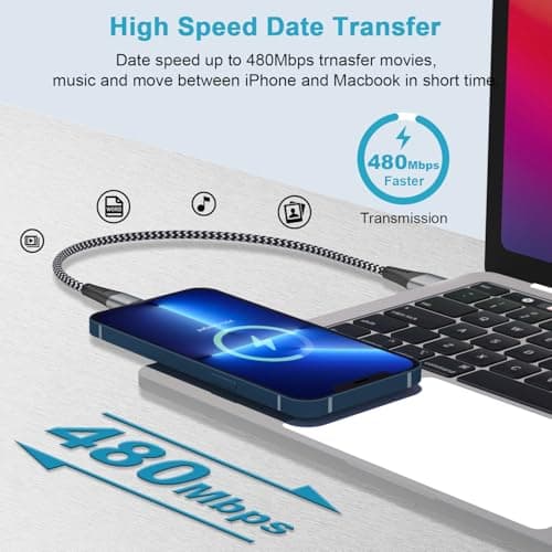 iPhone Charger Cable Short 30CM 2Pack, MFi Certified iPhone Lightning Cable 0.3M Short iPad Charging Cord Nylon iPad USB Wire Fast Charging iPod Lead Wire for iPhone 14 13 12 11 Pro Max XS 8 7 — view 3