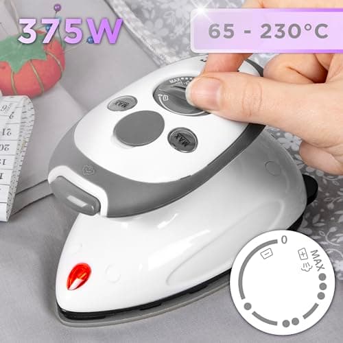 Duronic SI2 WE Mini Travel Steam Iron, 375W, Portable Steamer Iron, White — view 3