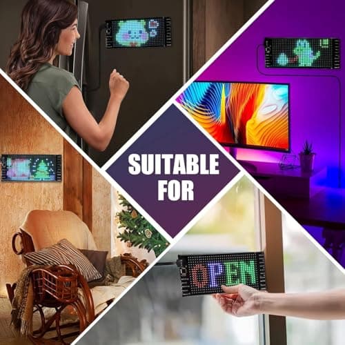 Programmable Car LED Flexible Display Sign – USB & App Controlled RGB Scrolling Text, Animations & Patterns – Bendable Thin Panel for Car Window, (black, 7.0 × 17.3 cm) — view 6