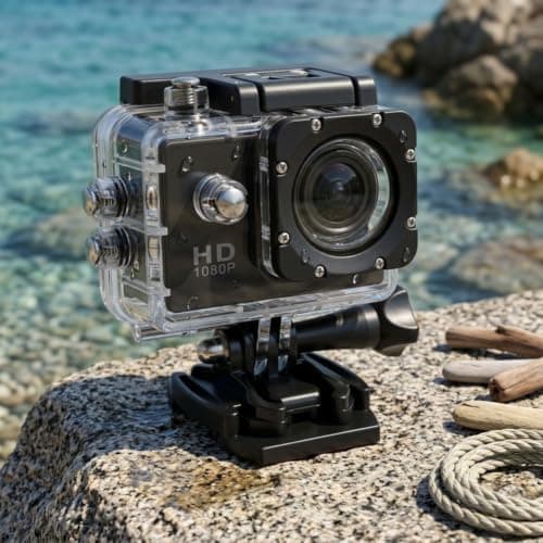 Wusvive 4K Action Camera with WiFi for ultra HD, 30m Waterproof Sports Cam, 170° Wide-Angle Lens, 30fps for Cycling, Travel, Vlogging(Black) — view 5