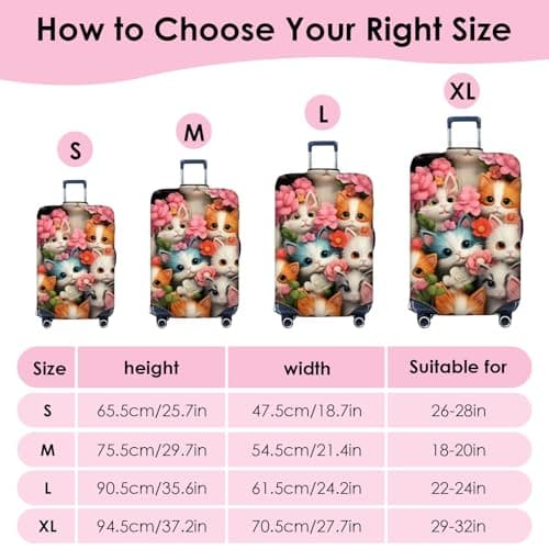 Eclove Suitcase Cover, Elastic Travel Luggage Cover, Suitcase Protector for 18-32 Inch, Washable Trolley Case Covers, Dustproof and Scratchproof (22-25 inches) — view 2