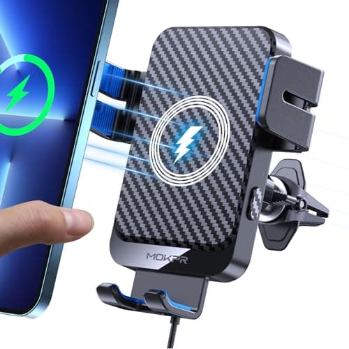 MOKPR Car Phone Holder Wireless Charger, 15W Wireless Car Charger