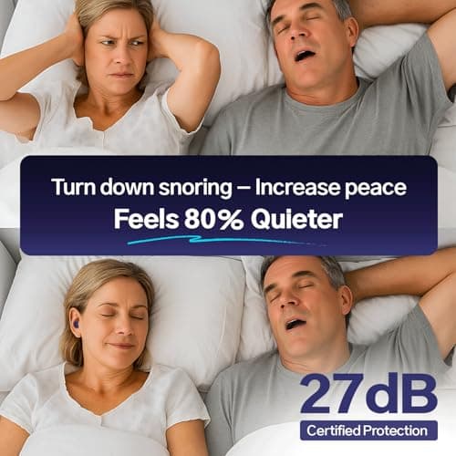Soundbloc Earplugs™ - Ear Plugs for Sleep - 1 Year Supply - Custom Fit Noise Cancelling Reusable Soft Silicone, 27dB Sound Reduction - Swimming, Travel, Focus, Work. (Midnight, Medium - Large) — view 4