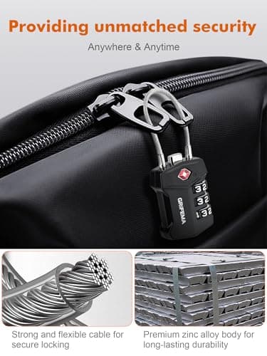 GRIFEMA GA1006-2 TSA Suitcase Lock 3-Digit Combination Padlocks 2 Pack — view 3