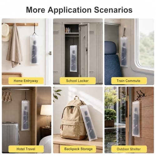 Clear Waterproof Drawstring Wet Umbrella Storage Bags 10 Pack — view 6