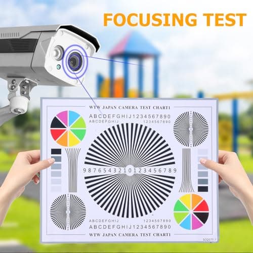 OKUMEYR Camera Focus Test Chart Lens Calibration Card Color Wheel for Cctv Installation and Monitoring Indoor Outdoor Use Lens Adjustment Tool — view 6