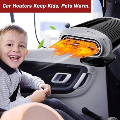 DSLIHA Car Heater 12v 150W Portable Car Heater for winter, Portable Auto Heater, Car Heater Fan with 2 in 1 Fast Heating/Cooling for Car Defroster Windshield Fast Defogger with Cigarette Lighter Plug — view 2