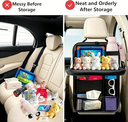 TCJJ Car Seat Organiser Backseat Kick Mats Oxford Back Seat Protector — view 6