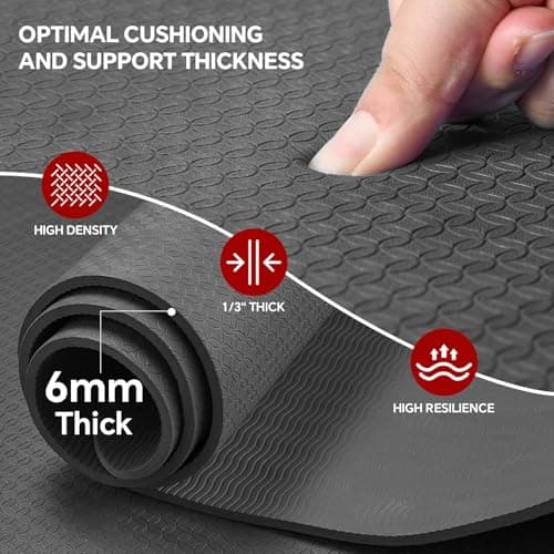 Stepwaver TPE Large Yoga Mat 183x91×0.6cm, Non-Slip Large Exercise Mat — view 4