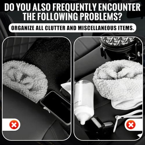 JSCARLIFE 3-in-1 Car Backseat Organizer with Cup Holder & Trash Bin,Multifunctional Seat Storage for Phones,Snacks & Handbags –Tissue Box & Hooks Included (Brown) — view 5