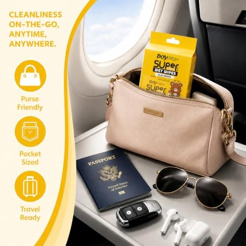Big Dealz Super Mini Travel Wet Wipes, Sensitive, 8 Pack (64 Wipes), Yellow — view 2
