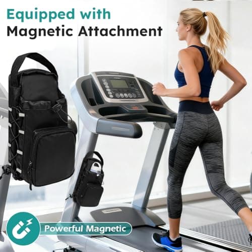 Alaoo Travel Water Bottle Bags, Water Bottle Carrier Bag for Hiking, Magnetic Gym Bag with Man and Woman for Outdoor, Climbing, Walking, Fitness, Black — view 6