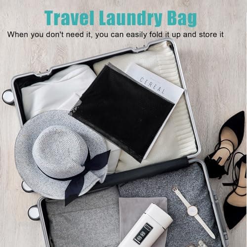Large Mesh Laundry Bag 35.43×23.62 Inches Heavy Duty Mesh Wash Laundry Bags Drawstring Lockable Wash Bags Ball Pit Ball Storage Bag For Storage Travel Family And Apartment Dwellers Black — view 6