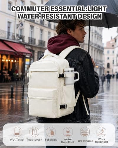 Vacuum Backpack Travel Bag With Pump,Large Travel Backpack for Women Men Wizz air/Easyjet/Ryanair 40x30x20 Underseat Hand Luggage Bag Carry On Cabin Size Flight Rucksack Fit 14/15.6 Inch Laptop Black — view 5