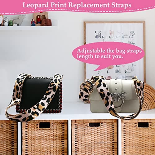Shoulder Strap for Bags, Width 3.8 cm, Leopard Bag Strap, Adjustable 78 - 139 cm, Carry Strap, Shoulder Strap with Carabiner for Shoulder Bags, Carry Bags, Handbag (Pink) — view 5