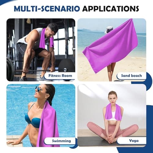 Anavasi 6 PCS Microfibre Towels for Adults, 2*(180*80 + 80*40 + 50*30) cm — view 6