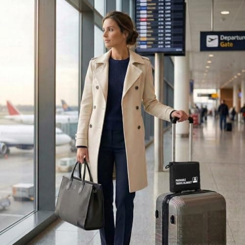 G FORCE Jersey Knit Packable Travel Blanket Black 50x47 Inch — view 6