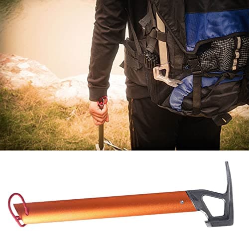 Heavy Duty Camping Claw Hammer, Stainless Steel Ox Horn Head Tent Stake Multifunction Building Camping Hammer for Hiking Backpacking Gardening (Orange) — view 6
