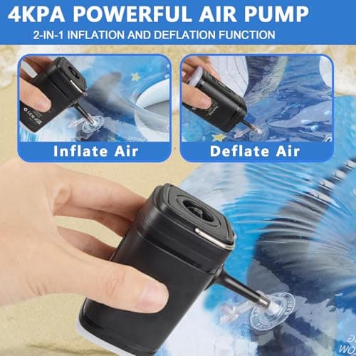 Electric Air Pump, Xndryan 2400mAh Rechargeable Electric Pump Ultra-light Portable Air Pump for Inflatables Pool Floats Air Mattress Swim Ring Vacuum Storage Bags, Inflate and Deflate — view 2