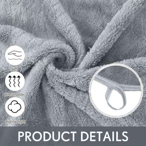 SmoothNovelty 4 Pack 40 x 80 Inch Jumbo Extra Large Bath Sheet Towels Set, Oversized Quick Dry Coral Fleece Bath Sheet Absorbent and Soft Lightweight Towels for Home, Gym, Travel, Beach (Light Gray) — view 3