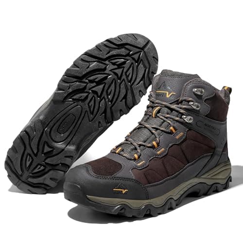 NORTIV 8 Men's Waterproof Lightweight Walking Boots,Size 9,Brown — view 2