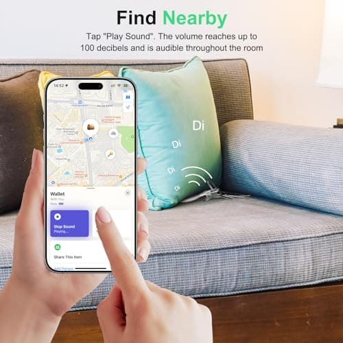 Bnlei Air Tracker Tag Works with Apple Find My (iOS Only) Includes Replaceable Battery, Bluetooth Smart Item Locator Key Finder for Keys, Luggage, Wallet, Car, Bicycle (1-Pack-White) — view 3