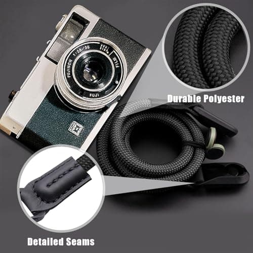 QMLING Camera Strap Quick Release Climbing Rope Camera Neck Strap Black — view 3