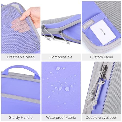 BAGSMART 6pcs Compression Travel Packing Cubes for Suitcases Backpack — view 6