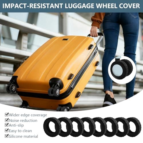 Bellanova 8 Silicone Luggage Wheel Protectors Black — view 5
