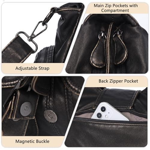 Angel Kiss Hobo Bags for Women Vegan Leather Shoulder Purses and Handbags Ladies Roomy Tote Bags Purse with Crossbody Strap, Bronze, 13.7" L * 8.6" H * 5.1" W — view 3