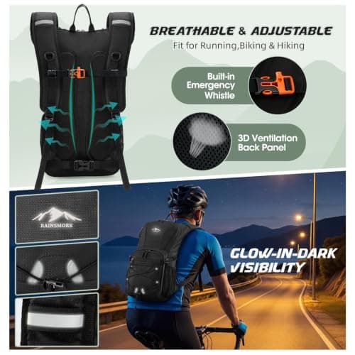 RAINSMORE Hydration Backpack with 2L Water Bladder Lightweight Hiking Pack — view 5